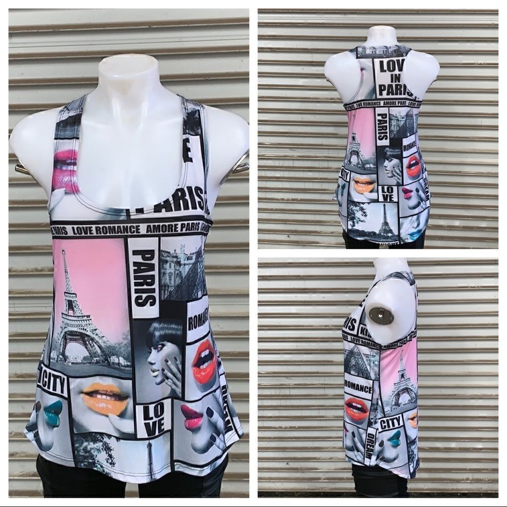🛍️Annabelle tank top paris graphics unique